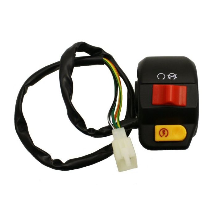Switch Assembly - Right Side Start Button and on/off switch (Female Plug, 4 Pins - Type 2 Scooter)