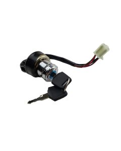 Ignition Switch - Chrome (3 position / 6 wire male pin plug)