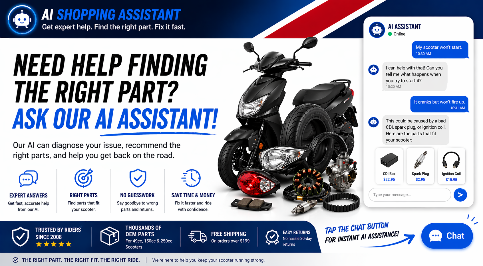 Scooter Parts AI Chat Bot 